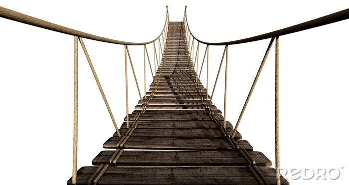 Sticker Brücke 3d auf weißem Hintergrund