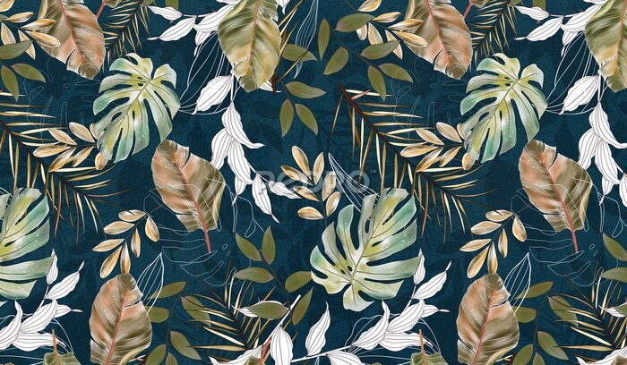 Sticker Bunte Blätter der Herbsttropen