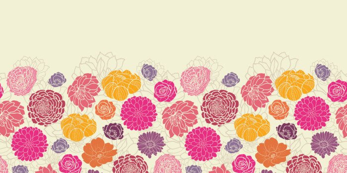 Sticker Bunte Blumen auf einem cremefarbenen Hintergrund