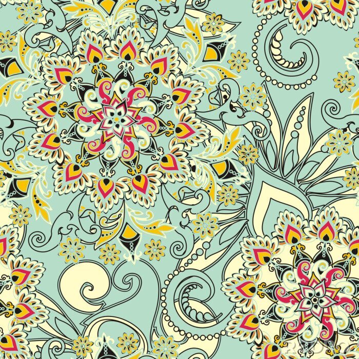 Sticker Bunte Blumenornamente