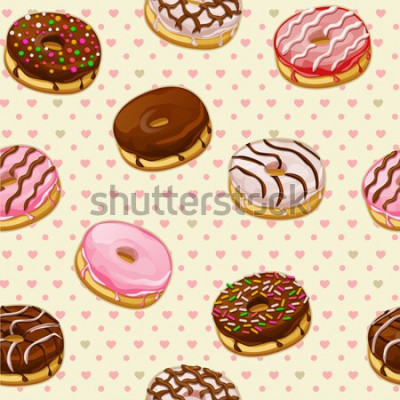 Sticker Bunte Donut-Süßigkeiten mit Zuckerguss