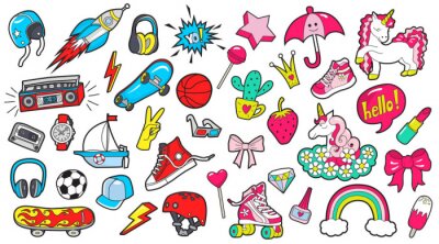 Sticker Bunte energiegeladene Jugendgrafiken