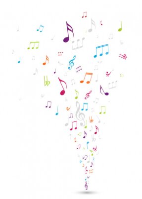 Sticker Bunte Noten in Form eines Wirbelsturms