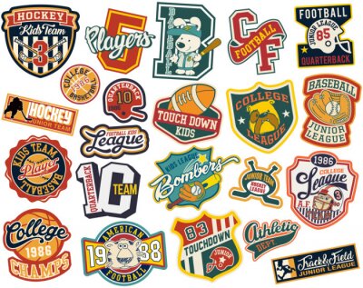Sticker Bunte Sportlogos von verschiedenen Vereinen