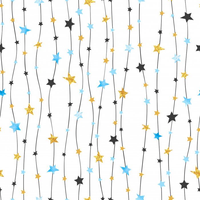 Sticker Bunte Sterne an Schnüren Grafik