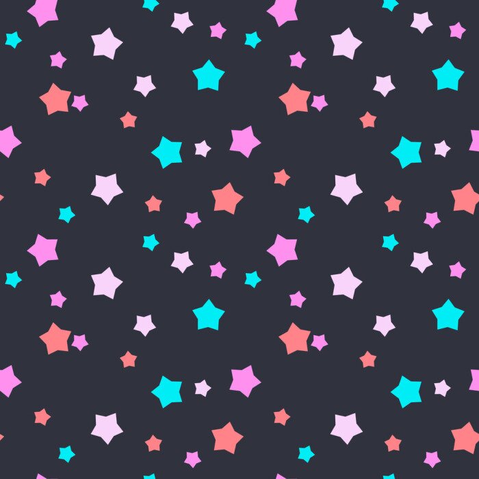 Sticker Bunte Sterne auf schwarzem Hintergrund Grafik