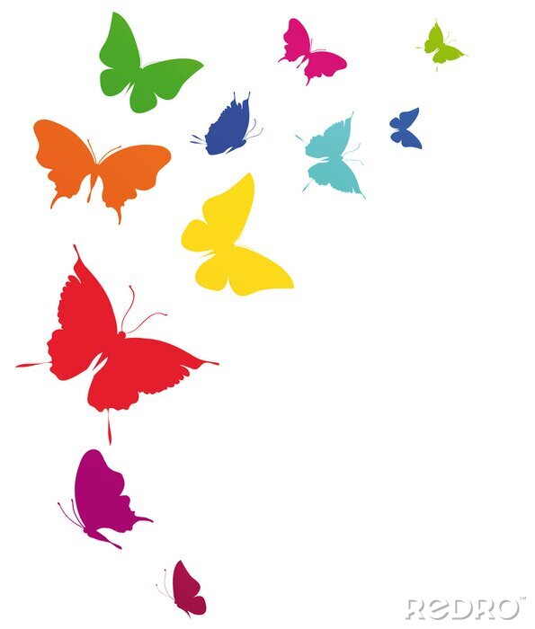 Sticker Bunte Vielfalt von Schmetterlingen