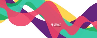 Sticker Bunte wellige Bänder auf weißem Hintergrund