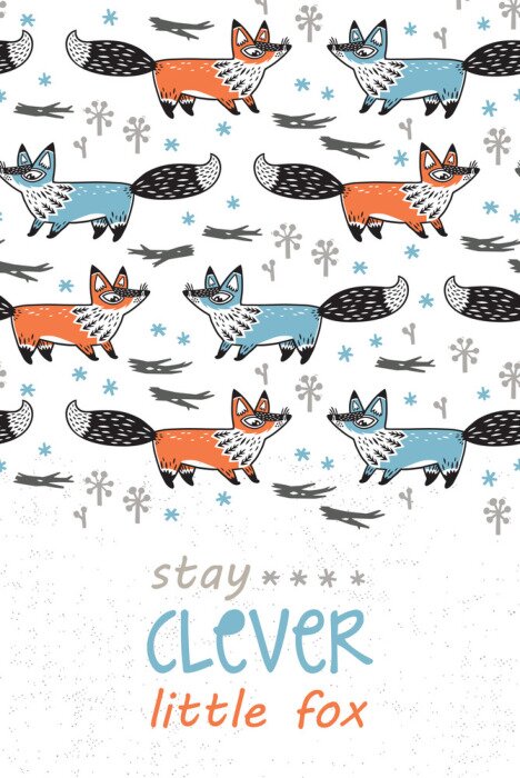 Sticker Bunte Winterfüchse