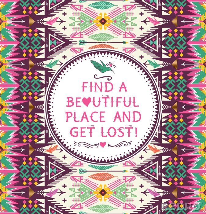 Sticker Bunter Hintergrund und Zitat