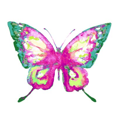 Sticker Bunter Schmetterling in Aquarell