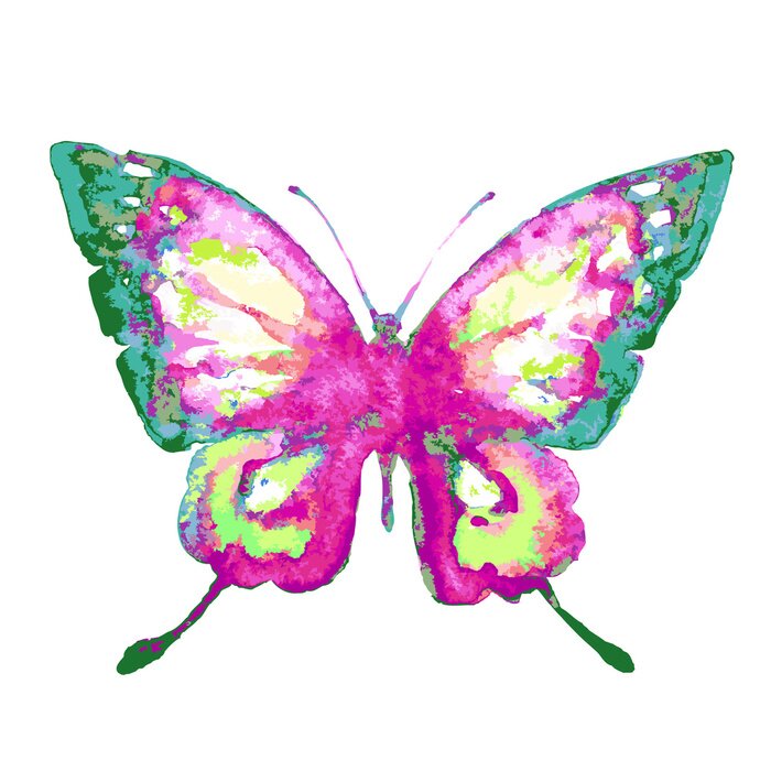 Sticker Bunter Schmetterling in Aquarell