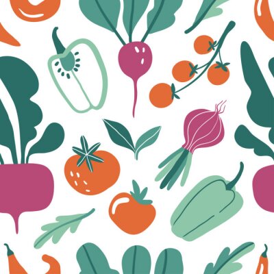 Buntes Gemüse im grafischen Stil