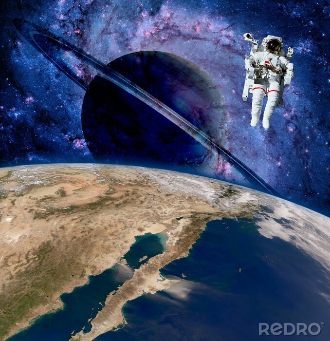 Sticker Buntes Muster mit Planeten