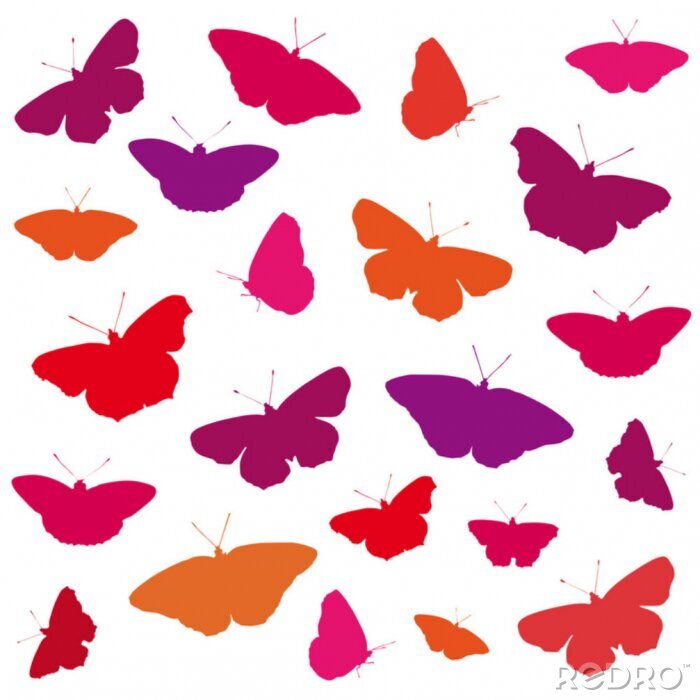 Sticker Buntes Muster mit Schmetterlingen