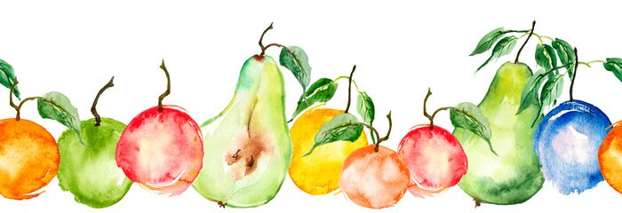 Sticker Buntes Obst subtile Pastell-Illustration