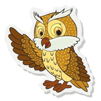 Sticker cartoon cute owl sticker