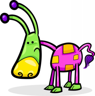 Sticker Cartoon funny Fantasiegeschöpf