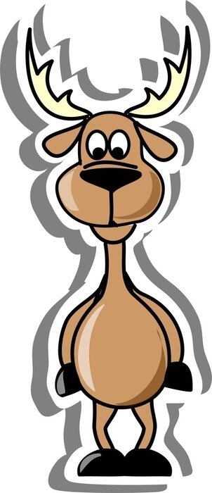 Sticker Cartoon Hirsch