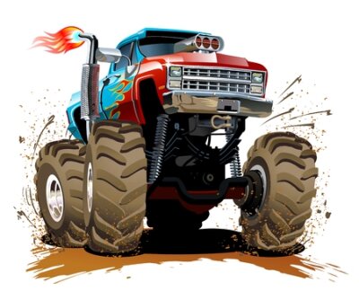 Sticker Cartoon Monster Truck