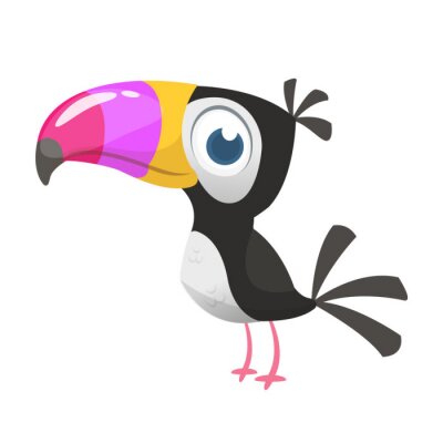 Sticker Cartoon-Vogel aus den Tropen