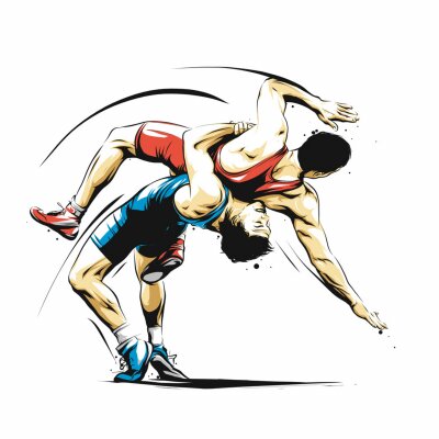 Cartoonartiges Wrestling