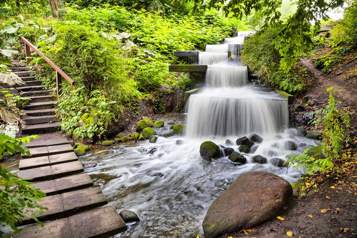 Sticker Cascade Wasserfall im Park Planten un Blomen in Hamburg