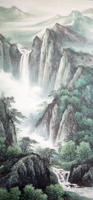 Sticker Chinese traditional painting of landscape