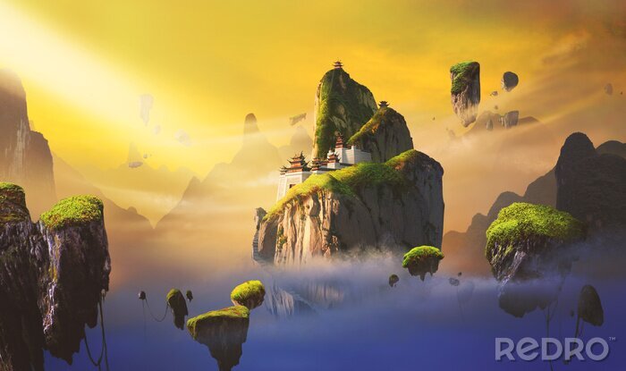 Sticker Chinesisches Fantasy-Land