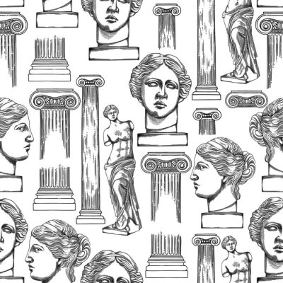 Sticker Classical pattern of Venus de Milo and columns