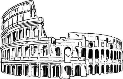 Sticker Colosseum Rome drawing vector