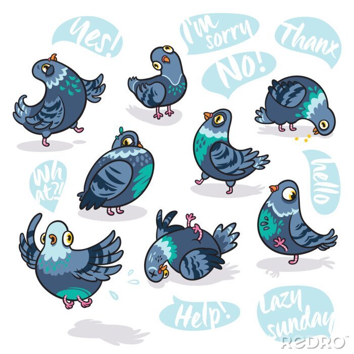 Sticker Comic-Vögel für Kinder
