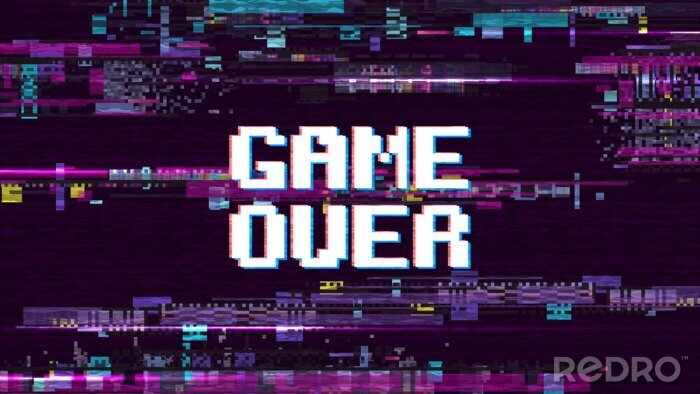 Sticker Computergenerierte Game over-Inschrift