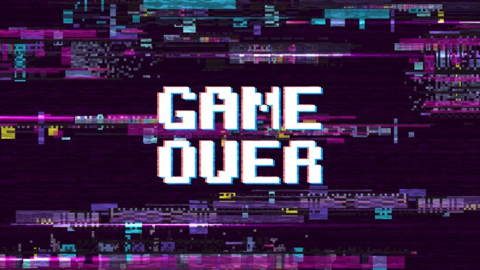 Sticker Computergenerierte Game over-Inschrift