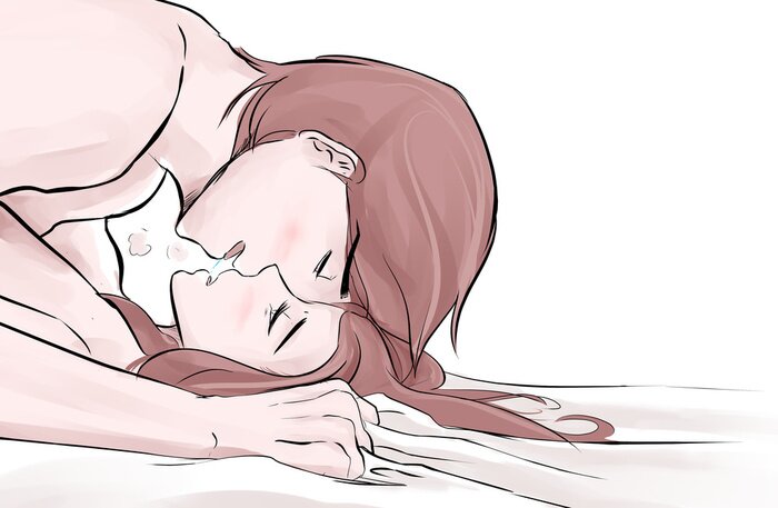 Sticker couple having sex make love sweet sensual erotic pastel