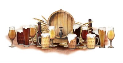 Sticker Craftbeer in verschiedenen Gefäßen