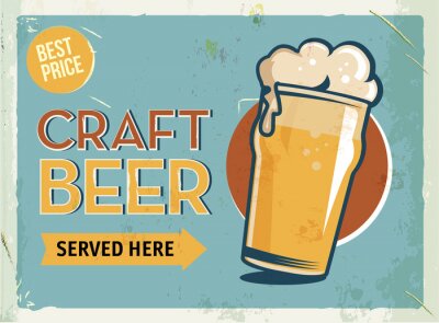 Sticker Craftbeer Werbung in hellen Farben