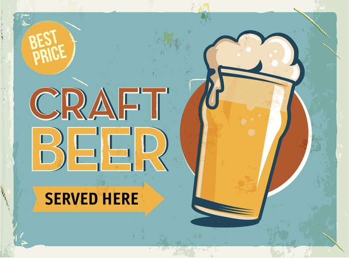 Sticker Craftbeer Werbung in hellen Farben