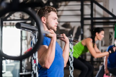 Sticker Crossfit Training mit Langhantel und Ketten