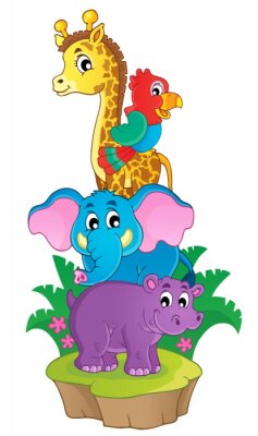 Sticker Cute African Tiere theme image 3