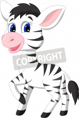 Sticker Cute Baby Zebra cartoon