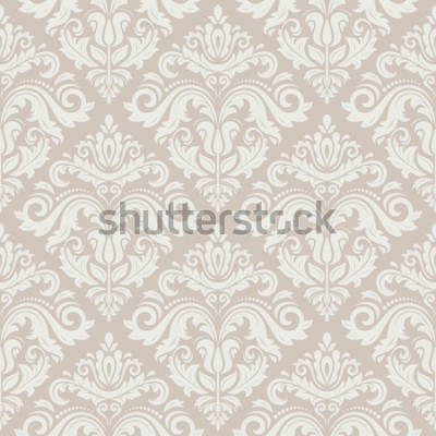 Sticker Damastvektorblumenmuster mit Arabeske und orientalischen rosa Elementen. Nahtlose abstrakte traditionelle Verzierung für Tapeten und Hintergründe