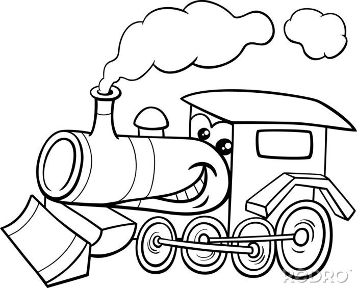 Sticker Dampflokomotive Malvorlage Seite