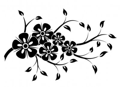 Sticker Dekorative floralen Element für Design, Vektor-Illustration