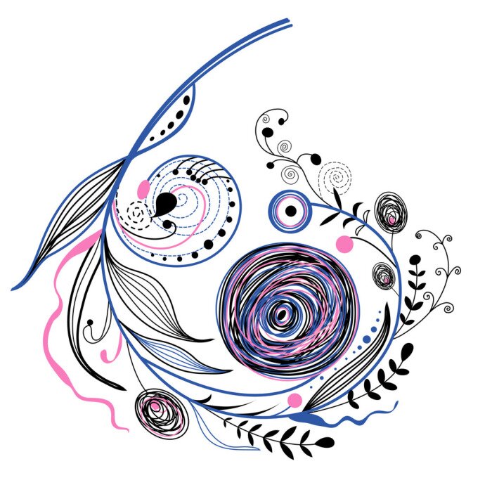 Sticker dekorativen Zweig