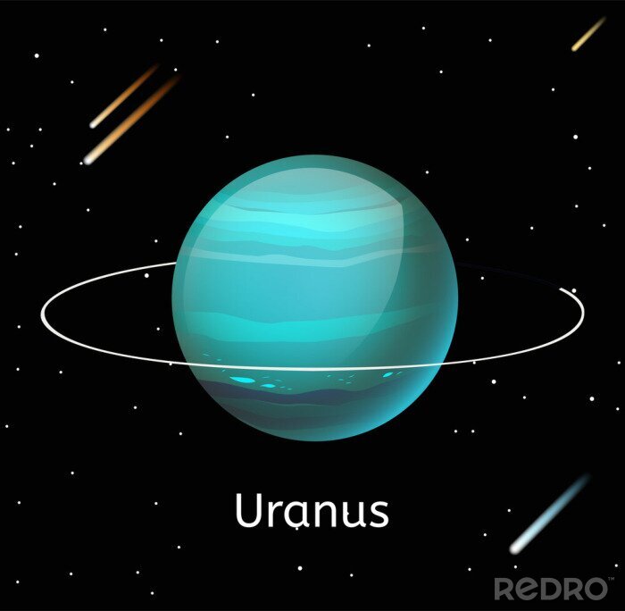 Sticker Der Planet Uranus mit einem dünnen Ring