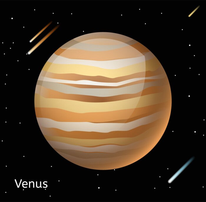 Sticker Der Planet Venus mit beigen und weißen Streifen