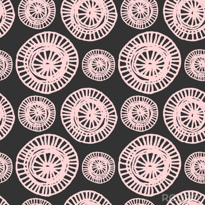 Sticker Design mit großen rosa Punkten mit Mustern