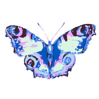 Sticker Designer-Schmetterling auf weißem Hintergrund