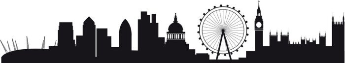 Sticker Detaillierte Silhouette der Skyline von London